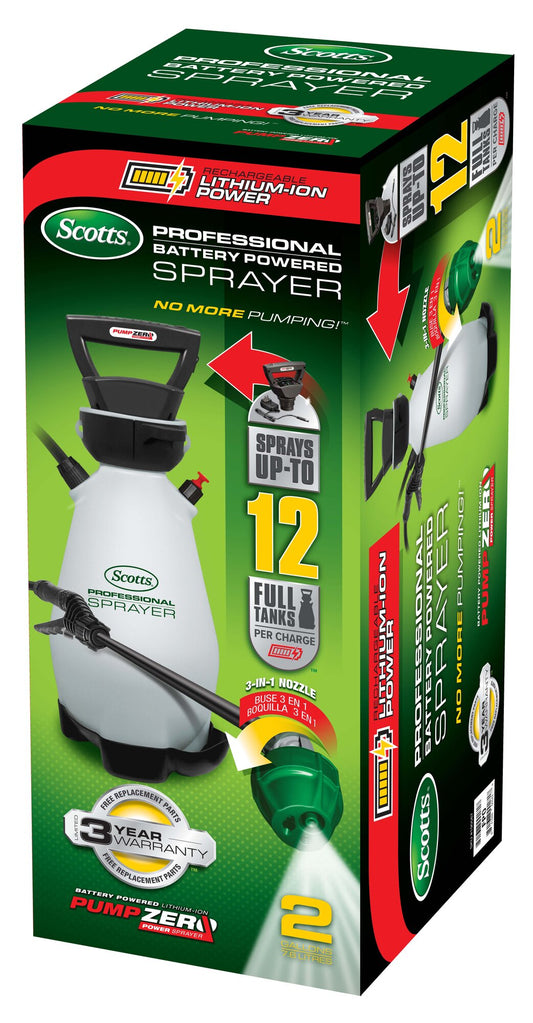 Scotts battery powered sprayer retail carton