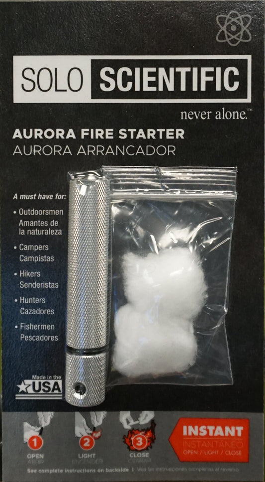 Aurora survival fire starter in retail package, 190724