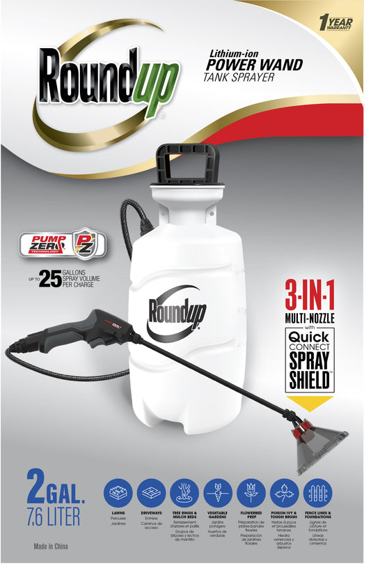 Roundup lithium-ion power wand tank sprayer retail carton