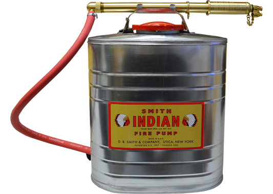 Indian 90S 5-Gallon stainless steel tank fire pump with FP200 hand pump, model 179015-17
