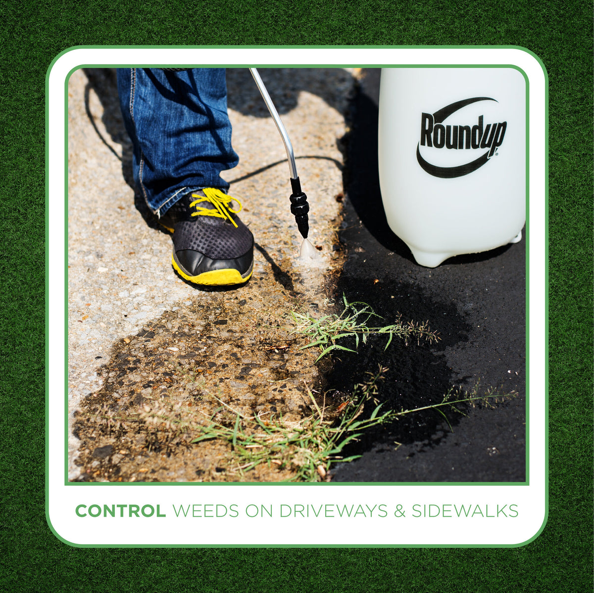 Roundup 3 Gallon sprayer controlling driveway weeds