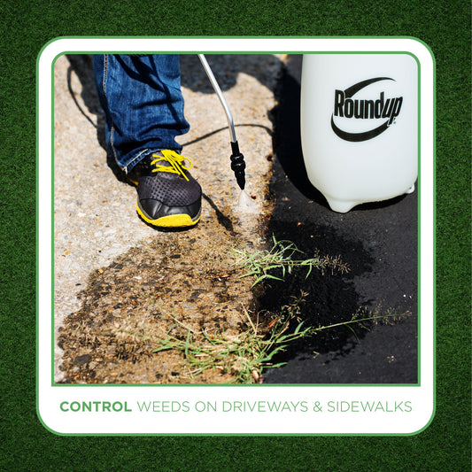 Roundup 3 Gallon sprayer controlling driveway weeds