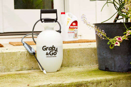Grab & Go 1 Gallon sprayer on a porch step