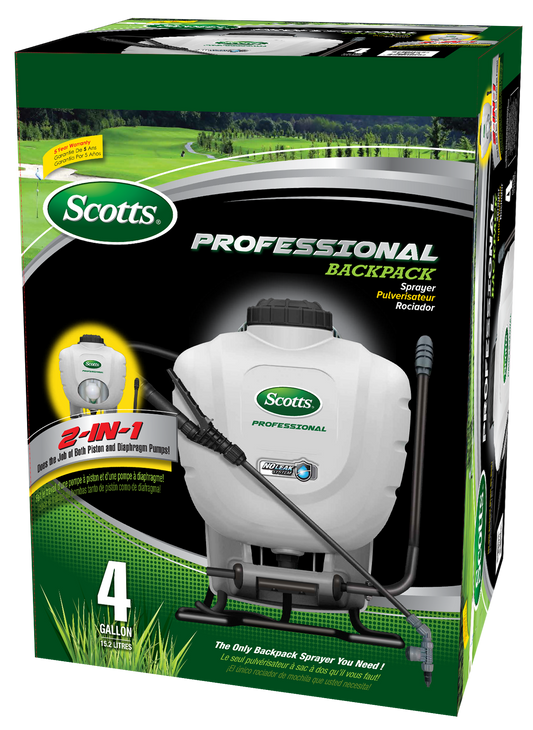 Scotts Professional 4 Gallon backpack retail carton