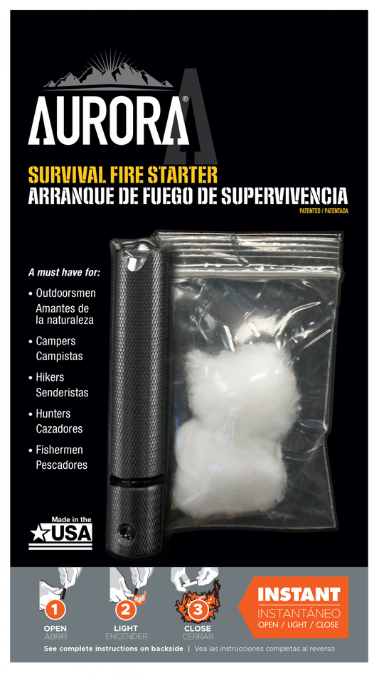Aurora Survival Fire Starter  Black  Model# 190736