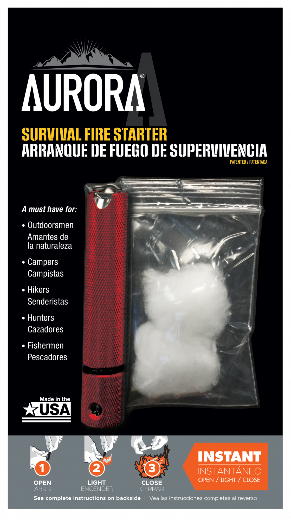 Aurora Survival Fire Starter  Red  Model# 190737