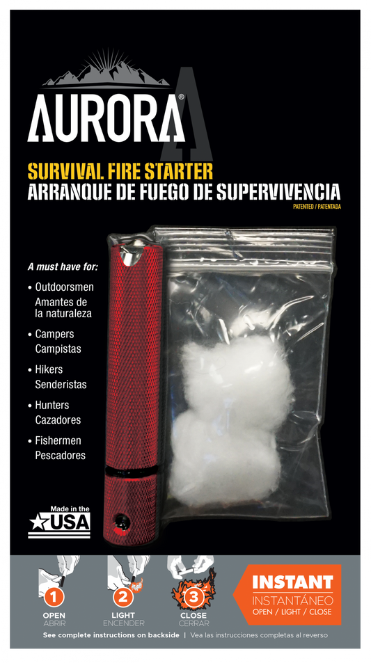Aurora Survival Fire Starter  Red  Model# 190737
