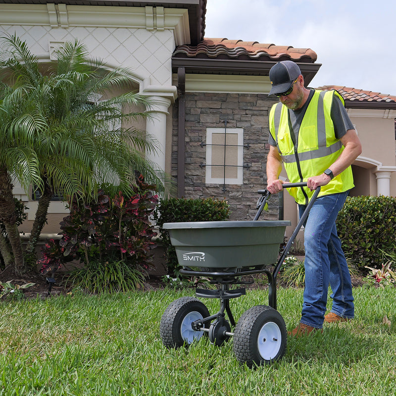 Smith SB-80 spreader in action on turf