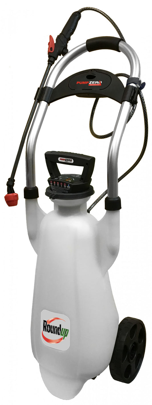 Roundup® 3 Gallon Lithium-ion Powered Pump Zero Wheeled Cart Sprayer  Model 190619